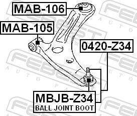 Febest MAB-105 - TULEJA WAHACZA -P-C-CROSSER 2.2 07-12