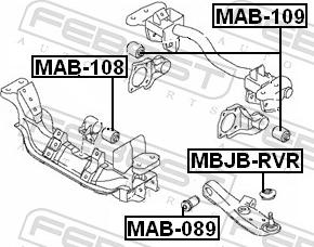 Febest MAB-109 - TULEJA MOCOW. DYFERENCJALU MITSUBISHI