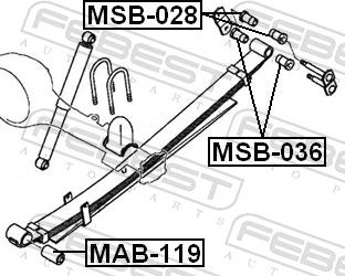 Febest MAB-119 - TULEJA RESORA -P-MITSUBISHI L200 96-07