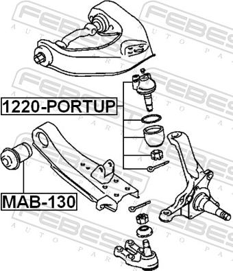 Febest MAB-130 - TULEJA WAHACZA -P-HYUNDAI H100 PICK-UP