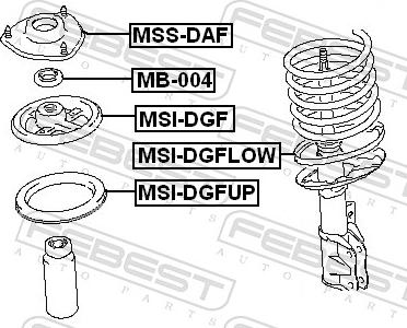 Febest MB-004 - MOCOW. AMORT. LOZYSKO MITSUBISHI