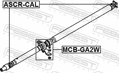 Febest MCB-GA2W - ŁOŻYSKO PODPORY WAŁU MITSUBISHI