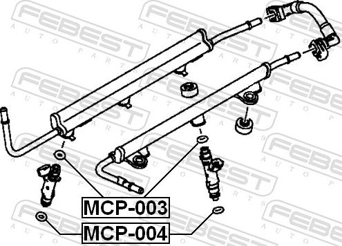 Febest MCP-004 - USZCZELNIACZ WTRYSK. LANCER VIII 07-