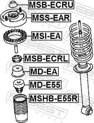 Febest MD-E55 - ODBOJ AMORTYZATORA -T- CHRYSLER DODGE