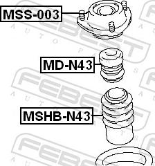 Febest MD-N43 - ODBÓJ AMORT. -P- MITSUBISHI