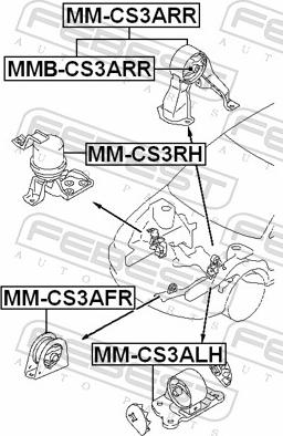Febest MM-CS3AFR - PODUSZKA SILNIKA PRZEDNIA MITSUBISHI