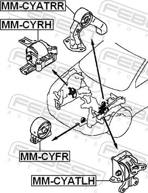 Febest MM-CYRH - PODUSZKA SILN.OUTLANDER 06-12 -P-