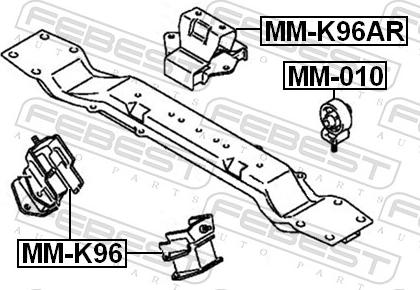 Febest MM-K96 - PODUSZKA SILNIKA PRZEDNIA MITSUBISHI