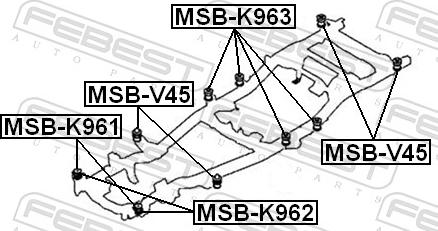 Febest MSB-K961 - PODUSZKA RAMY MITSUBISHI