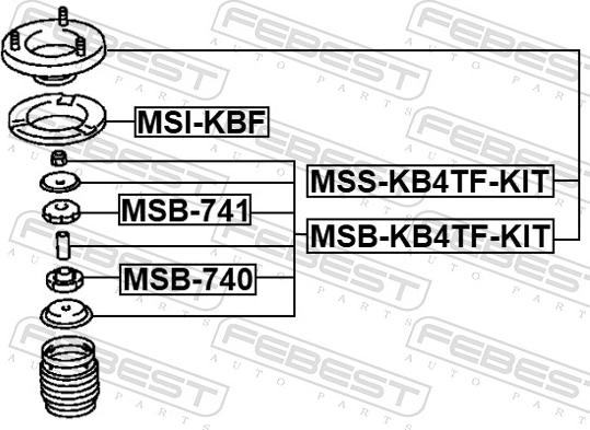 Febest MSB-KB4TF-KIT - TULEJA AMORT. -P- ZEST. M-BISHI