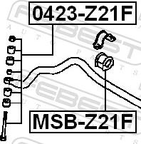 Febest MSB-Z21F - TULEJA STABIL.  -P- MITSUBISHI