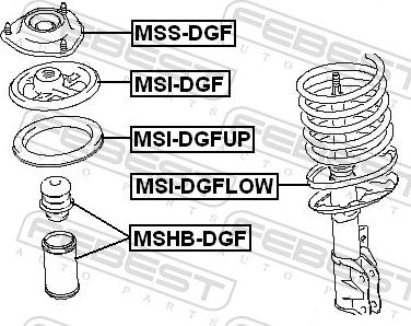 Febest MSI-DGF - GÓRNA PODKŁ. SPRĘŻYNY MITSUBISHI