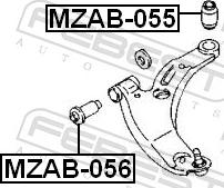 Febest MZAB-055 - TULEJA WAHACZA -P-MAZDA 323 98- TYL