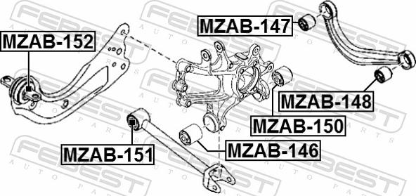 Febest MZAB-152 - TULEJA DRĄŻKA -T- MAZDA
