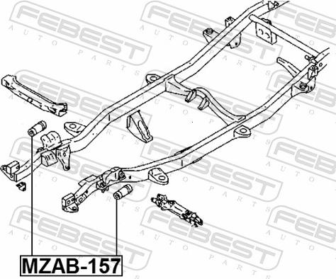 Febest MZAB-157 - TULEJA WAHACZA -P- DOLNEGO FORD