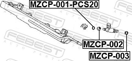 Febest MZCP-001-PCS20 - PIER. USZCZ. DYSZE WTR. PAL. DAIHATSU