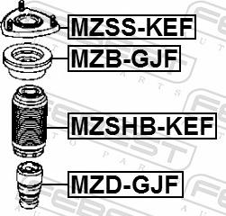 Febest MZD-GJF - ODBOJ AMORTYZATORA -P- MAZDA