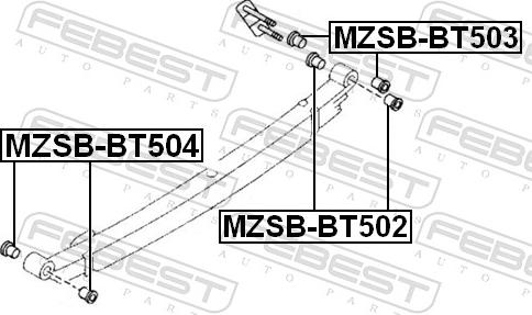 Febest MZSB-BT502 - TULEJA RESORA -T-MAZDA E2000 86-