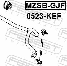 Febest MZSB-GJF - GUMA STABIL.-P-MAZDA CX-5 12-17