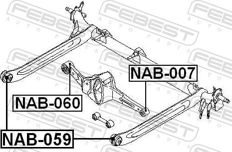 Febest NAB-059 - TULEJA BELKI TYLNEJ NISSAN