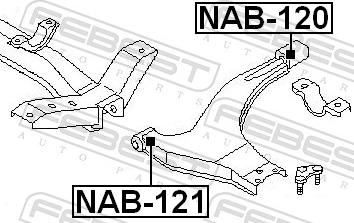 Febest NAB-120 - TULEJA -T- WAHACZA -P- NISSAN