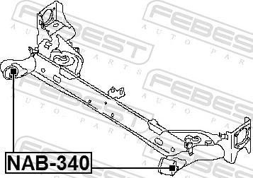 Febest NAB-340 - TULEJA BELKI -L=P- JUKE 10- TYL