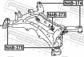 Febest NAB-375 - TULEJA BELKI TYLNEJ NISSAN