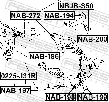 Febest NAB-200 - TULEJA WAH. NISSAN T. MURANO 04- LE-PR