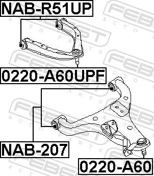 Febest NAB-207 - TULEJA WAHACZA -P-NAVARA.PATHFINDER 05-