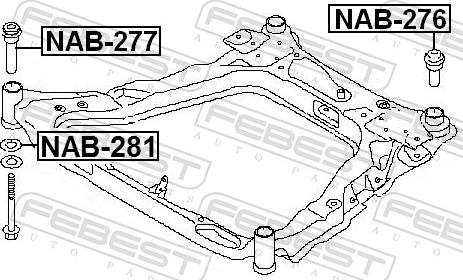 Febest NAB-277 - TULEJA RAMY -P- RENAULT NISSAN