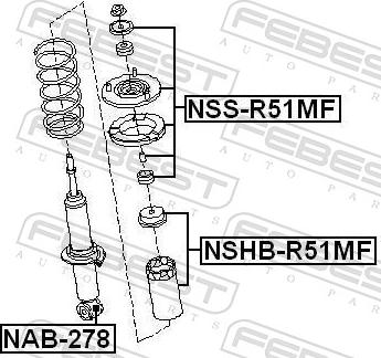 Febest NAB-278 - TULEJA AMORT.-P-NAVARA.PATHFINDER 05-