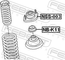 Febest NB-K11 - LOZYSKO MOCOW. AMORT. -P- NISSAN