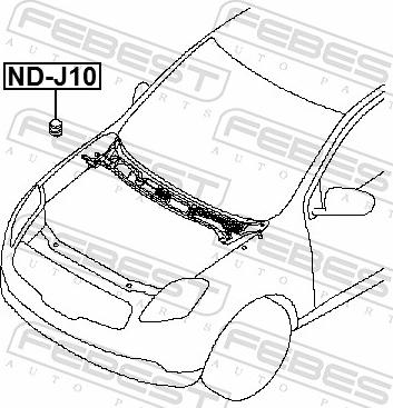 Febest ND-J10 - ODBICIE POKRYWY SILNIKA NISSAN