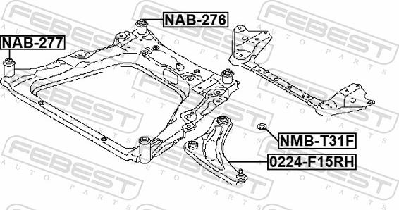 Febest NMB-T31F - PODUSZKA RAMY SILN. NISSAN RENAULT