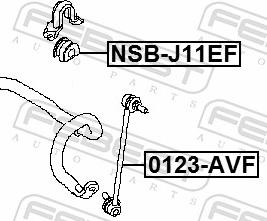 Febest NSB-J11EF - GUMA STABIL.-P-QASHQAI  07-