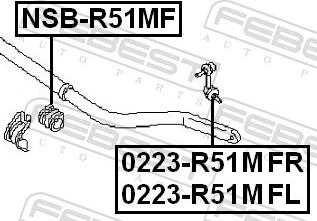 Febest NSB-R51MF - GUMA STABIL.-P-PATHFINDER 05-