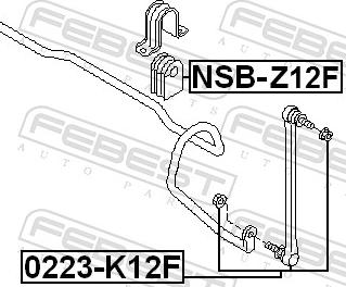 Febest NSB-Z12F - GUMA STABIL.CUBE 10-