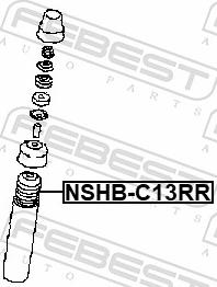 Febest NSHB-C13RR - OSŁ. -T- AMORT. Z ODBICIEM NISSAN