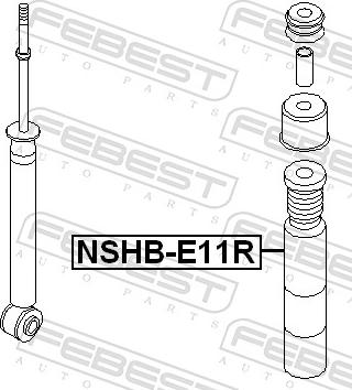 Febest NSHB-E11R - Zestaw ochrony przeciwpyłowej, amortyzator