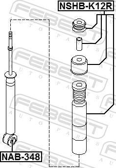Febest NSHB-K12R - AMORT.ODBOJ T-MICRA 1.4 03-10 -LP-
