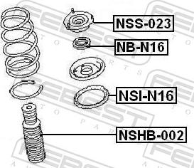 Febest NSS-023 - LOZYSKO AMORT.-P-ALMERA 00-