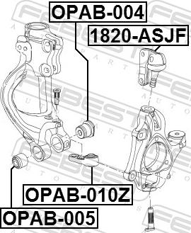 Febest OPAB-004 - TULEJA ZWROTNICY OPEL SAAB