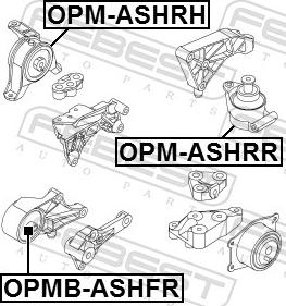 Febest OPMB-ASHFR - PODUSZKA SILN.ASTRA H 04- -PRZOD-