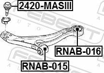 Febest RNAB-016 - TULEJA WAHACZA -P-MASTER.MOVANO 10--TYL-