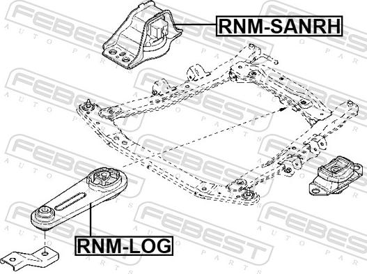 Febest RNM-SANRH - PODUSZKA SIL.-P-RENAULT SCENIC II