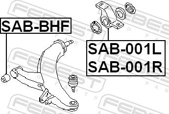 Febest SAB-001R - TULEJA WAHACZA -P-IMPREZA 92-00 -P- TYL
