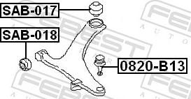 Febest SAB-017 - TULEJA WAHACZA -P-FORESTER 08-     -TYL-