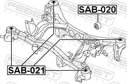 Febest SAB-020 - TULEJA BELKI -T-FORESTER 2.0 08-13