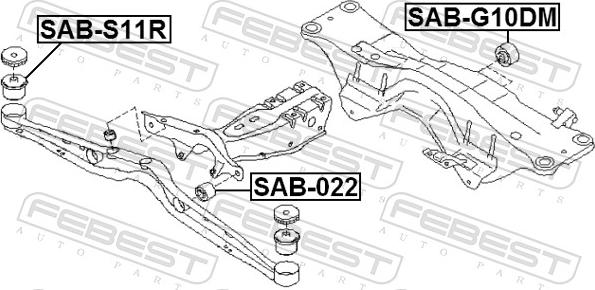 Febest SAB-G10DM - TULEJA MOCOW. DYFERENCJALU SUBARU
