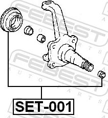 Febest SET-001 - USZCZELKI ZWROTNICY ZESTAW NAPR. TOYOTA